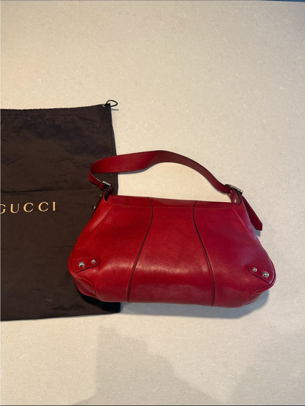 Gucci Horse Bit Leather Shoulder bag. - Picture 4 of 7